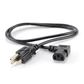 CablesOnline 3ft Right-Angle AC Power Cord Cable with 3-Conductor PC Power Connector (PC-303R)