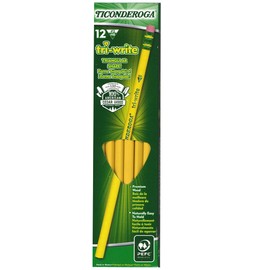 Ticonderoga Tri-Write Triangular Pencils, Wood-Cased #2 HB Soft, Yellow (13856) (Pack of 6, 72 Count Total)