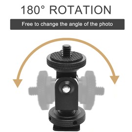 Aluminum Alloy Tripod Adapter for Action Cameras, DSLR Camera Hot Shoe Adapter, Compatible with GoPro Hero 13/12/11/10/9/8/7/6/5/4/3+, DJI OSMO Action 5 4