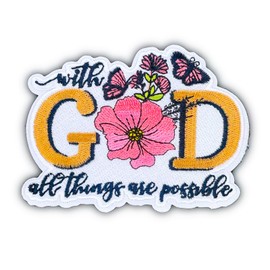 AAVEDGE Christian Iron On Patches, Jesus God Embroidered Jeans Patches, with GOD Faith Religious Cross Morale Applique Sew On/Iron On Patch for Clothes, Clothing, Jackets, Jeans, Backpacks & Hats.