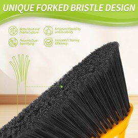 BOOMJOY Outdoor Broom with 54'' Long Handle, Heavy Duty Broom for Sweeping Patio, Garden, Lobby, Sidewalks, Perfect for Home Kitchen Room Office Floor