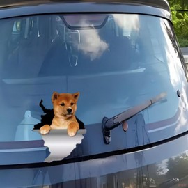 Shiba Inu Car Sticker 18 cm (7.1 Inch) Shiba Inu Car Sticker Funny 3D Ripped Car Sticker Shiba Inu Reflective Sticker Bumper Waterproof Funny Decor