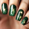 Lomxene Press On Nails for Woman Short Fake Nails Green