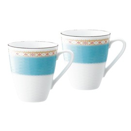 Noritake (Nori Mushroom) fainpo-sen Hamming Blue Mugs Pair Set p5355l/1645