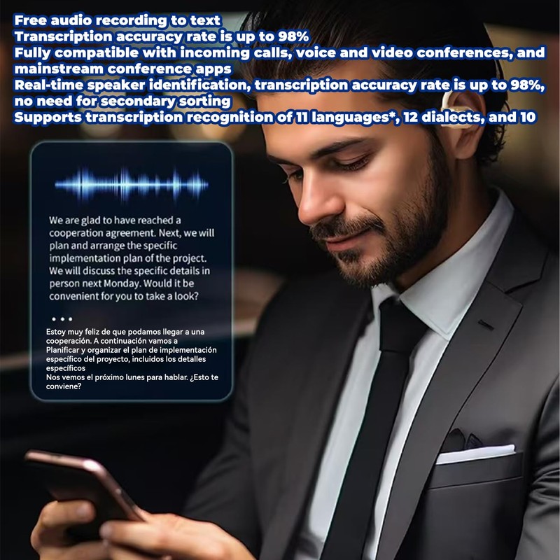 Language Translator Earbuds, Audífonos Traductores en Tiempo Real, Support 75