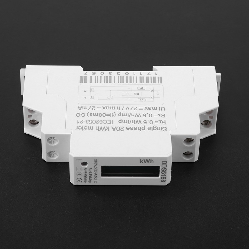 Digital LCD Single Phase Din Rail 5-20A Electronic Energy KWh