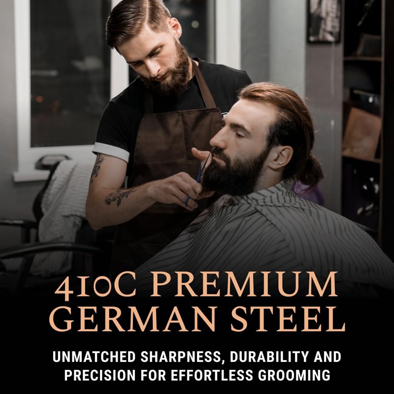 Ontaki 5" Professional German Beard & Mustache Scissors with 2