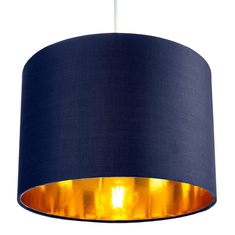 Contemporary and Chic Midnight Blue Cotton 10" Table or Pendant