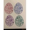 4 pc jewel tone Glitter easter eggs die cut cardstock