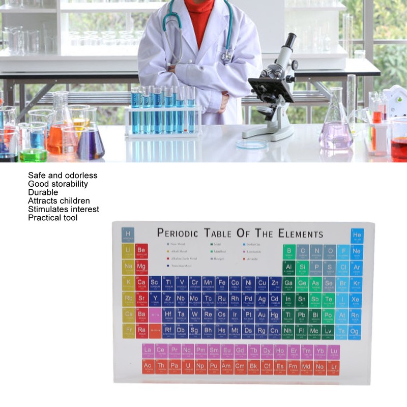 Educational Periodic Table Decoration Safe Odorless Modern Acrylic Periodic Table