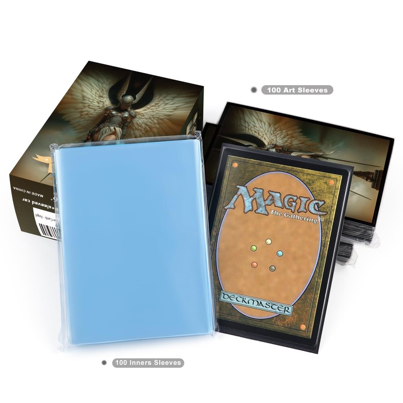 Katomula 100 MTG Card Sleeves with 100 Inner Sleeves, Textured