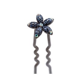 Small Crystal Daisy Bun Stick, Blue