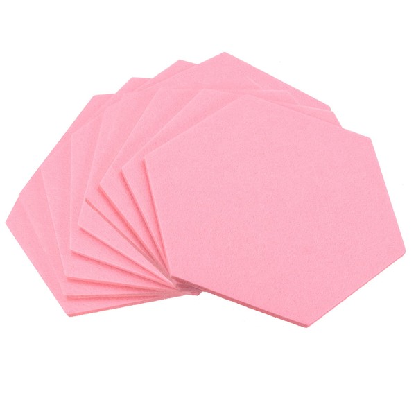 uxcell Felt Coasters, 9pcs Hexagonal Absorbent Pad Coaster for Drink