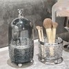 Snblzhef Makeup Brush Holder with Lid 360 Rotating Clear Dustproof