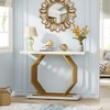 LITTLE TREE 40 Inch Console Table 1, White and Gold