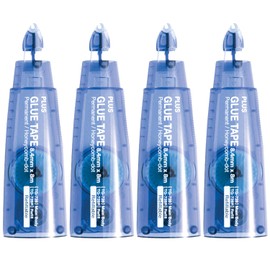 Plus Corporation Glue Tape Tg-728R - 1/3" Wide Adhesive, Refill 4-Pack (60384)