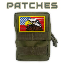 AAVEDGE American Eagle Flag Patch, 2 PCS US Flags Hook and Loop Jeans Patches, Military Tactical Patriotic Embroidered Novelty Sew On Patches for Backpacks, Jeans, Jackets, Hats & Clothes.
