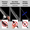 Wanbasion Black Non Serrated Steak Knives Set, Steak Knife Set