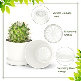 8 Pcs Succulent Pots,3.8" Plastic Flower Pots,Nursery Pots for Plants,Flower Pots Outdoor,Seedling Pots,Small Pots for Plants,Gardening Gifts,Plastic Flower Pots,Cute Plant Pots,House Plant Pots