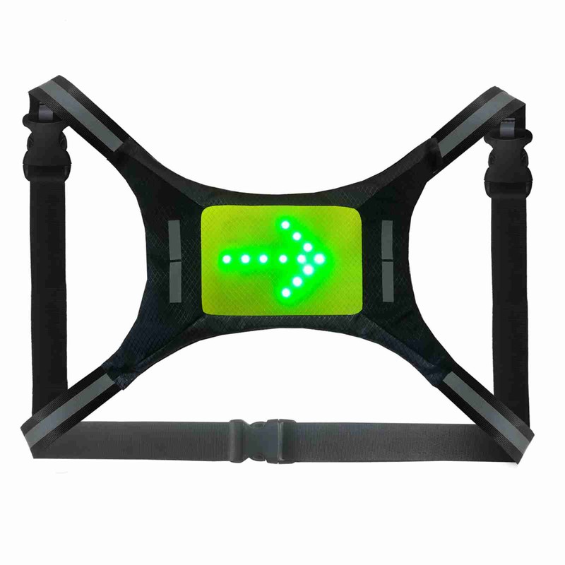 LED Reflective Vest USB Rechargeable Remote Control Turn Signal Light