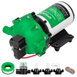 SPECSTAR 51-Series Fresh Water Pump, 12V DC 6.0GPM 70 PSI Self Priming Diaphragm Water Pump Include 1/2" Garden Hose Adapters RV Marine for Yacht, Garden, Camper