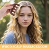 LIQWEI 2 Pcs Wooden Massage Comb, Scalp Massager Wide Tooth