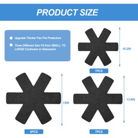 20 Stück Pfannenschoner, Filz Pfannenschutz, Pfannenschutz Stapelschutz, Topfschoner Schutz Vor Kratzer Hitzebeständigerung, 26/35/38CM 3 Verschiedene Größen Für Pfannen, Töpfe, Schüsseln (Schwarz)
