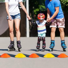 niuniaj 50 football cones, cones for football training with stand, mesh bag, football training cones set for Sports and Fitness Training Sessions (5 colors)