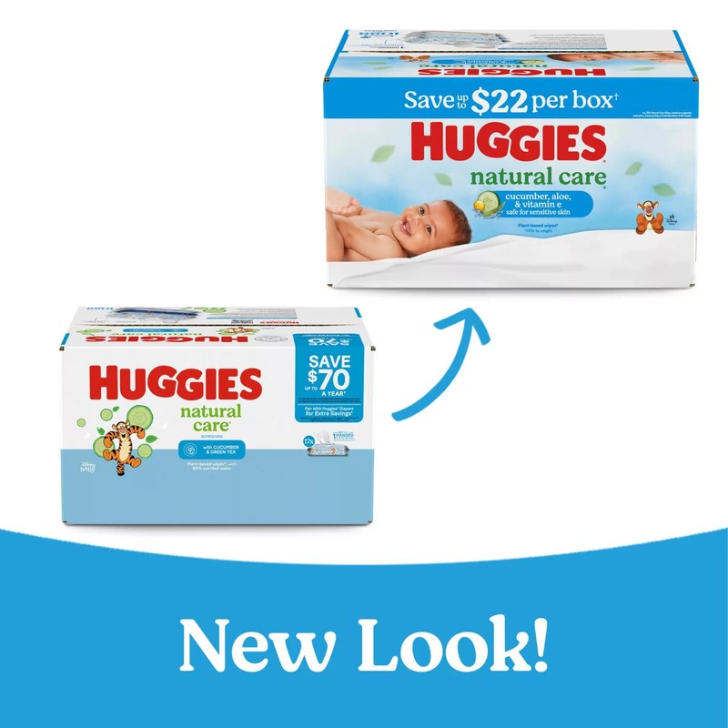 Huggies Natural Care Baby Wipes 1088 Ct Cucumber Green Tea