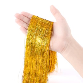 JXITON 3000pcs Christmas Icicle Tinsel,18in Gold Foil Fringe Tinsel Strand Icicle Tinsel Christmas Tree Tinsel for Christmas Holiday Decor Birthday Supplies
