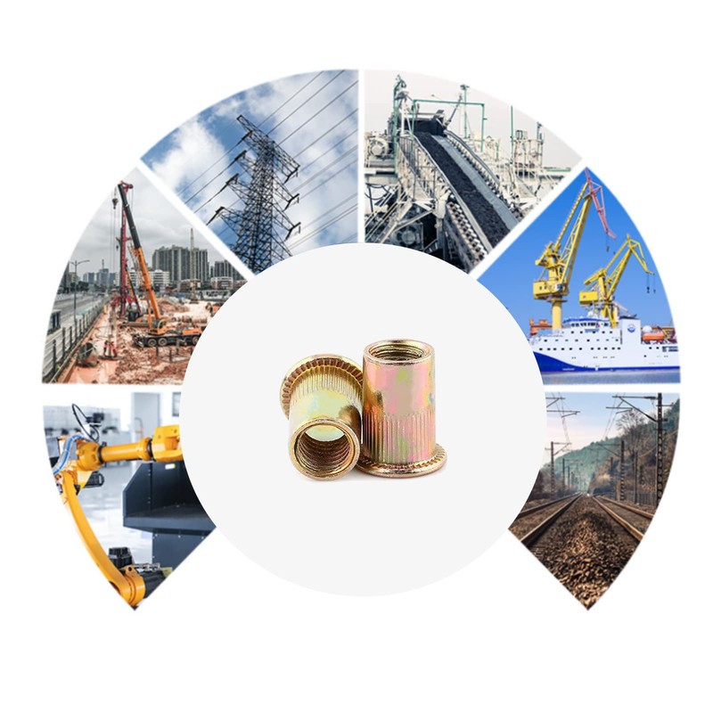 M3-M12 Carbon Steel Flat Threaded Rivet Nut Flange Rivnut Knurled