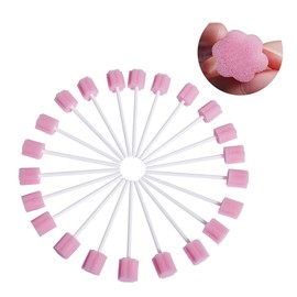 Disposable Unflavored Oral Mouth Cleaning Care Sponge Swabs， 50 Count (Pink)