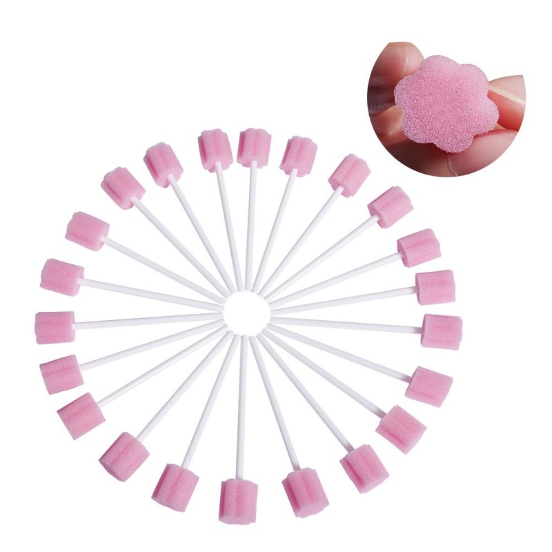 Disposable Unflavored Oral Mouth Cleaning Care Sponge Swabs， 50 Count