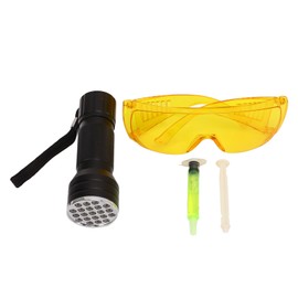 Air Conditioner Flashlight Leak Detector Professional Car Repair Tool with UV Protective Glasses for Automobile