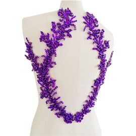 Handmade Rhinestones lace Trim Patches handsewing Beads Applique for Dress DIY Accessories