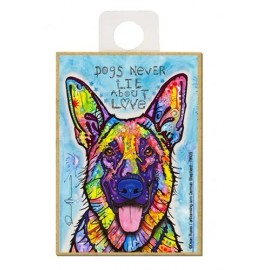 Dogs Never Lie About Love German Shepherd Wood Pop Art Fridge Magnet 2.5x3.5 A51