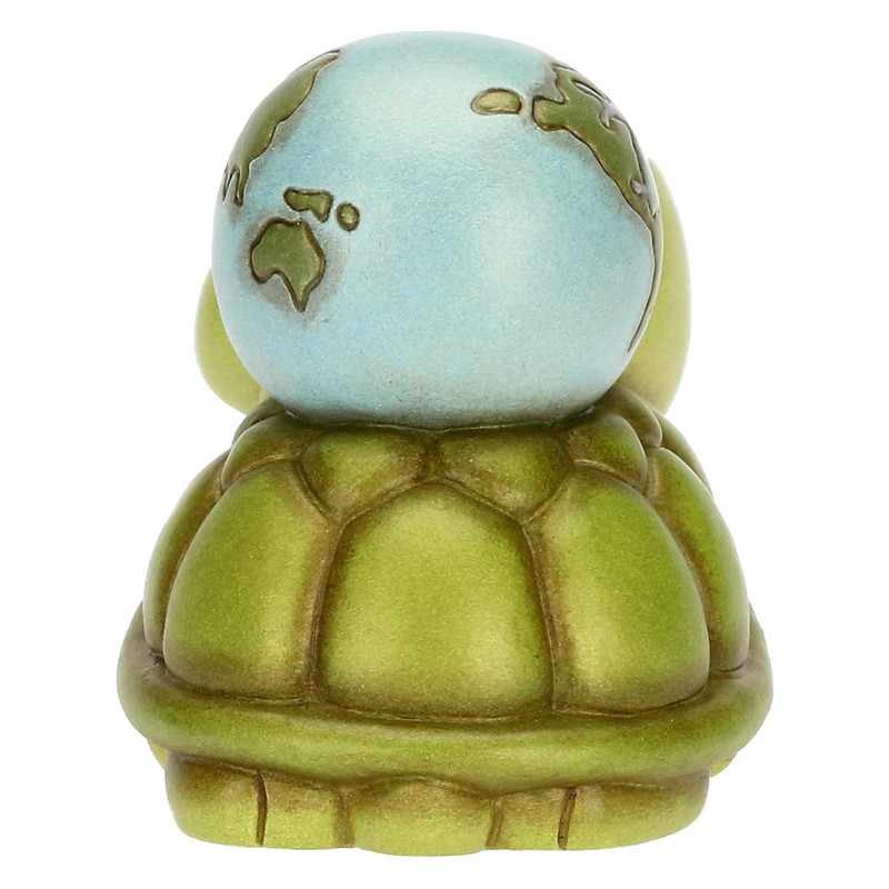 THUN - Tartaruga con mondo, Collezione Icone - ceramica, 10,7x7,2x8,6