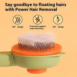 Pet Hair Removal Brush, 8-inch Cat Grooming Tool with Static Protection, Green