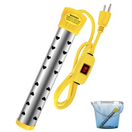 immersion Water Heater with Intelligent Temperature Control, Stainless Steel Mini Pool & Bucket Heater - Heats 5 Gallons in Minutes, Ideal for Home, Camping, and Outdoor Use