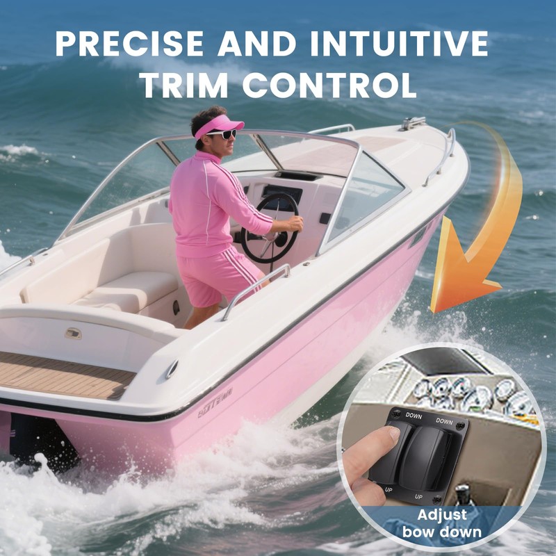 Haoguo Marine Trim Tab Double Rocker Switch Kit Compatible with