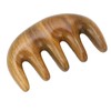 Scalping Massage Comb Handheld Green Sandalwood Massager Wide Tooth Scalping