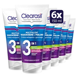 Clearasil Multitalent Wash Cream and Scrub (150 ml (Pack of 6)