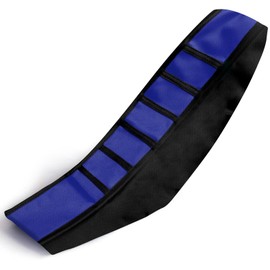 AICARS Universal Dirt Bike Seat Cover Faux Leather Soft Racing Motorcycle Seat Cover (Black&Blue)