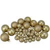 Northlight 40ct Glass 2-Finish Christmas Ball Ornaments, 2.5" (60mm), Gold