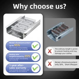 MEDX655DW1 MEDC465HW0 Dryer Heating Element kit for Maytag Roper MEDX655DW1 MEDX655DW0 MEDC200XW1 MEDC215EW0 MEDC300XW0 MEDC200XW0 MEDC200XW2 MED5630TQ0 MED5640TQ0 MED6200KW0 MED5700TQ0 MEDB766FW0