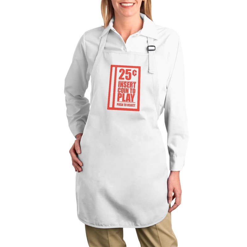Fabulous Premium Kitchen Apron White Insert Coin to Play Video