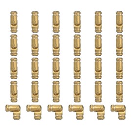 PATIKIL Hidden Brass Barrel Hinges 0.6"x0.2", 30 Pcs Invisible Hinges Folding Support Concealed Cylinder Hinge for DIY Jewelry Cabinet Door Wooden Box, Gold