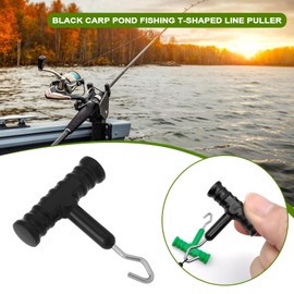 eMagTech 10Pcs Rig Puller Knot Tools Bait Knot Puller with T-Handle for Outdoor Fishing Barbel Catfish Carp Freshwater Fishing 52x42mm Black