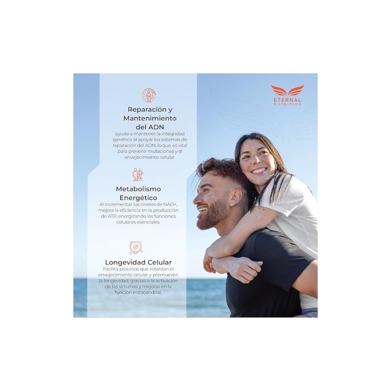 ETERNAL NUTRITION Essentials: NAD+ Puro con TMG y Alfa Lipoico