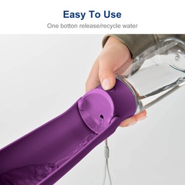 WePet Foldable Portable Dog Water Bottle Puppy Water Dispenser with Drinking Feeder, 12 OZ, High-Temperature Resistant Leak Proof for Pets Outdoor Walking, Hiking, Travel, Food Grade Plastic BPA Free